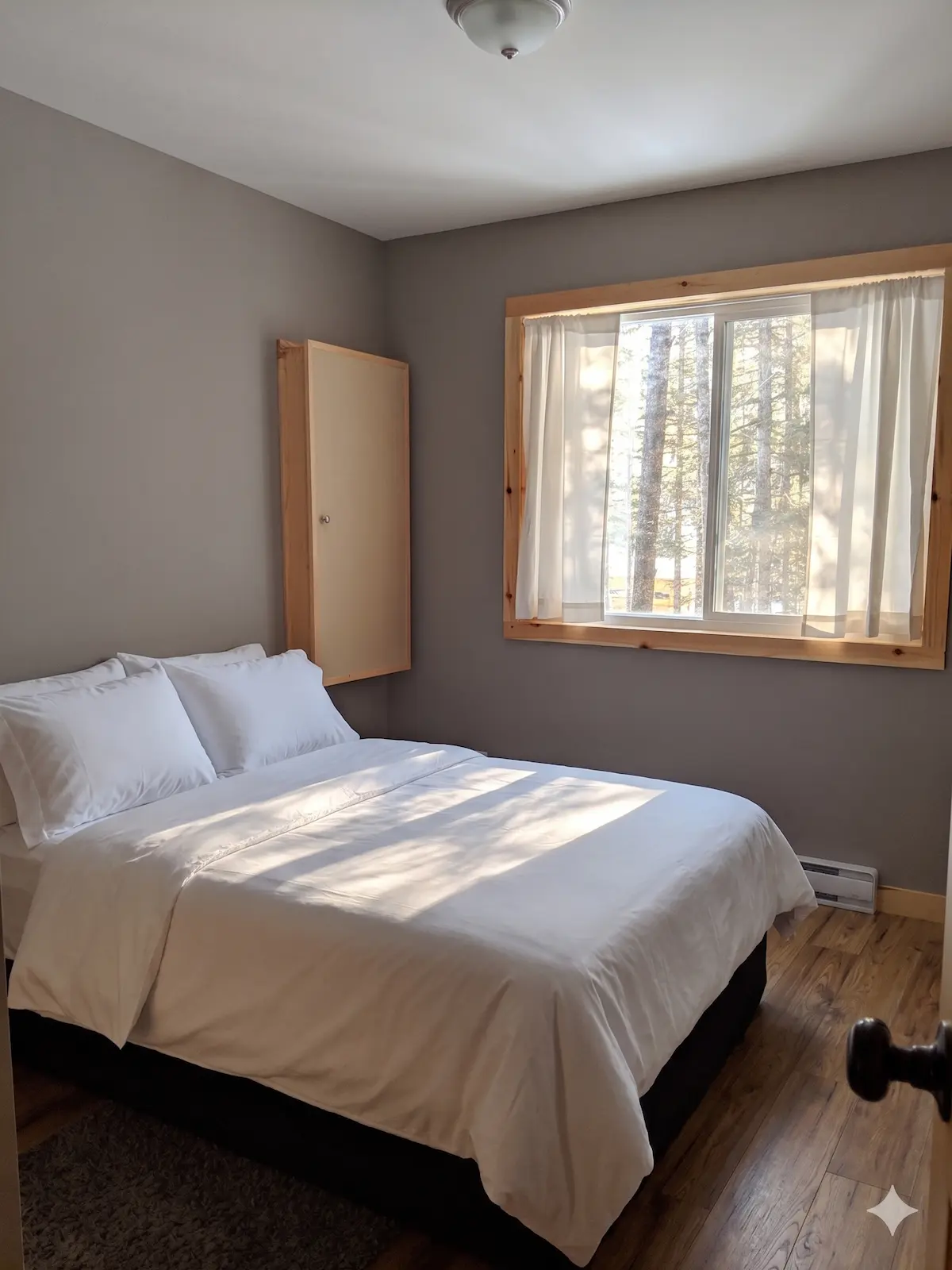 The second bedroom, with the double bed.